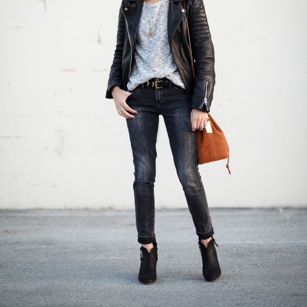 rag & bone Black Leather Ankle Boots